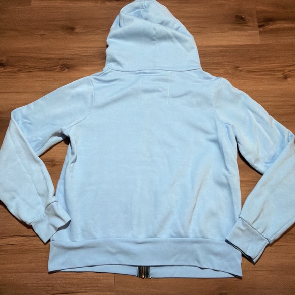 Aviator Nation 5 Stripes Full Zip Hoodie Rainbow Sky Blue Unisex Large - Picture 10 of 10